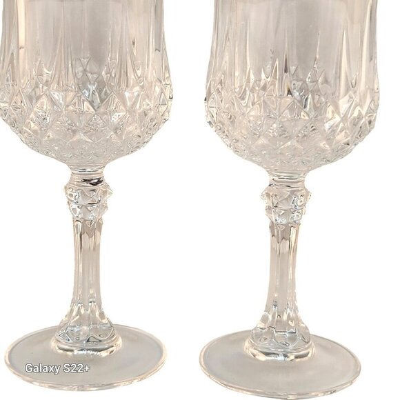 Cristal DArques Longchamp France Wine Cordial Glasses Set Of 4 Crystal Elegant D - Picture 9 of 9